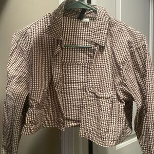 H&M Brown Checkered Women's Blazer